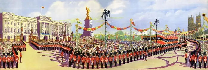 Framed Print : Backdrop - The Coronation Panorama Cut-Out Book, 1937 Framed Print : Backdrop - The Coronation Panorama Cut-Out Book, 1937