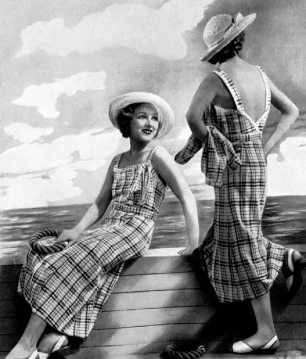 Framed Print : Backless sun dress from Harvey Nichols, 1934 Framed Print : Backless sun dress from Harvey Nichols, 1934