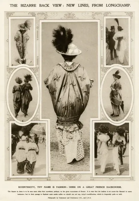 Framed Print : Backview of fashionable racegoers clothing 1913 Framed Print : Backview of fashionable racegoers clothing 1913