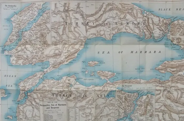 Framed Print : Bacons New War Map of The Dardanelles Framed Print : Bacons New War Map of The Dardanelles