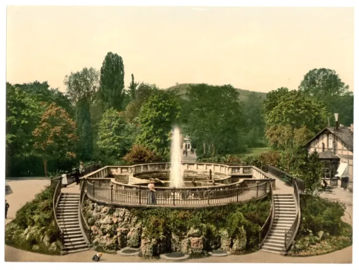 Framed Print : Bad Neuheim (i. e. Bad Nauheim), the Great Fountain, Hesse-Na Framed Print : Bad Neuheim (i. e. Bad Nauheim), the Great Fountain, Hesse-Na