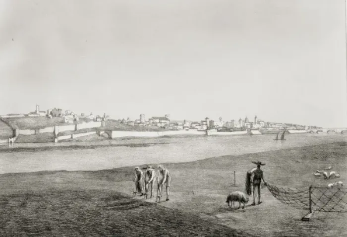 Framed Print : Badajoz (1812). Litography. SPAIN. Madrid. National Framed Print : Badajoz (1812). Litography. SPAIN. Madrid. National