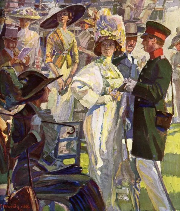 Framed Print : BADEN BADEN RACEGOERS Framed Print : BADEN BADEN RACEGOERS
