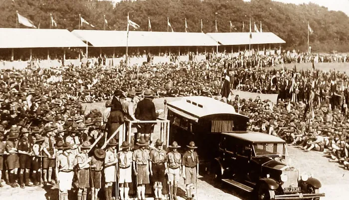 Framed Print : Baden Powell arriving at the Liverpool Scouts Rally in 1919 Framed Print : Baden Powell arriving at the Liverpool Scouts Rally in 1919