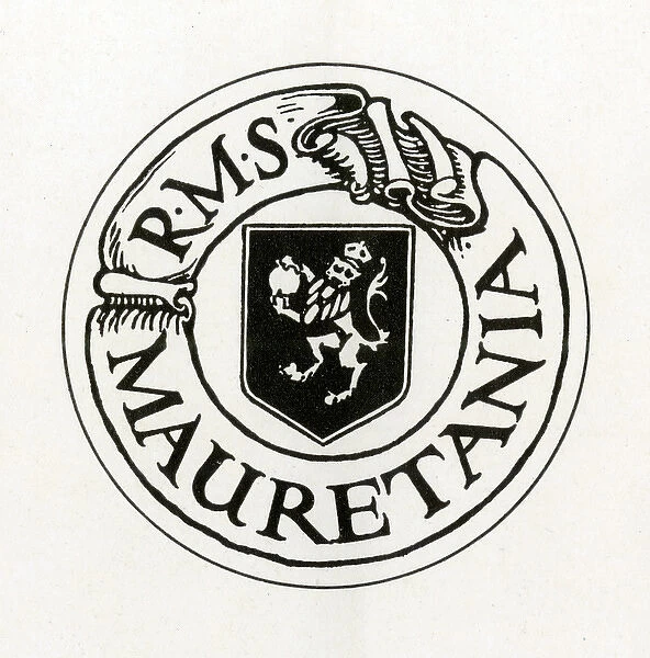Badge of the Cunard British Line Ocean Liner RMS Mauretania