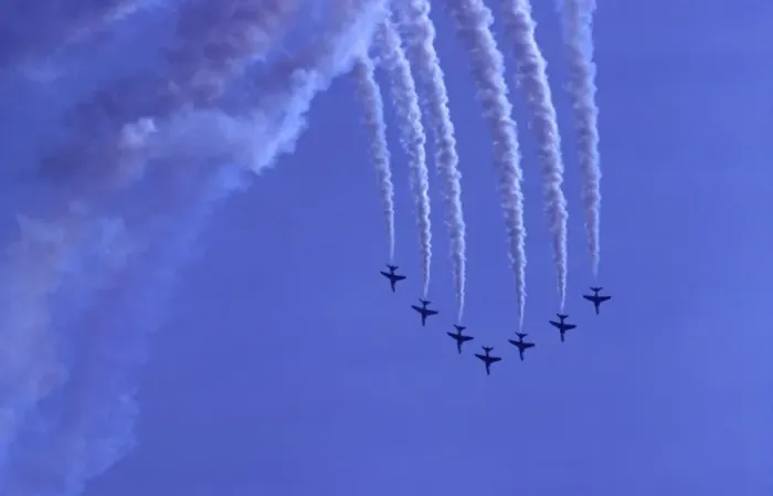 Framed Print : BAe Systems Hawks RAF Red Arrows Big Seven Cosford 1982 Framed Print : BAe Systems Hawks RAF Red Arrows Big Seven Cosford 1982