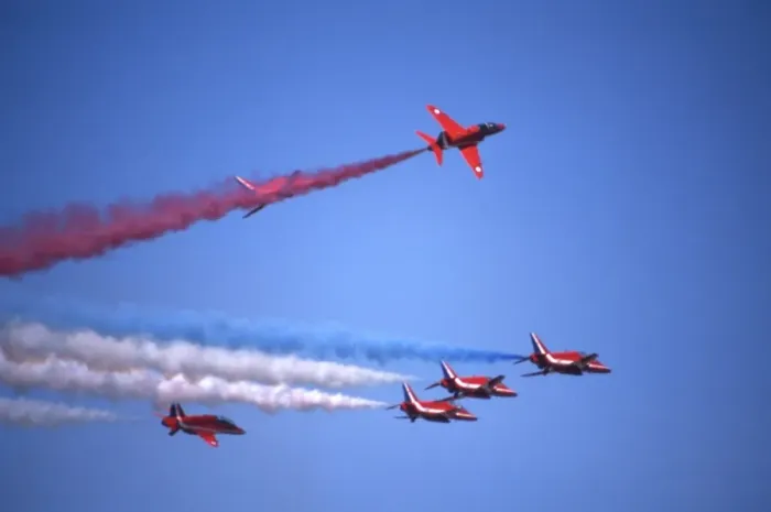 Framed Print : BAe Systems Hawks RAF Red Arrows rollbacks 1983 Framed Print : BAe Systems Hawks RAF Red Arrows rollbacks 1983