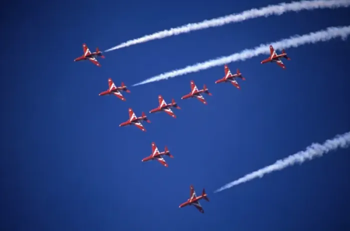 Framed Print : BAe Systems Hawks RAF Red Arrows Spear formation Framed Print : BAe Systems Hawks RAF Red Arrows Spear formation