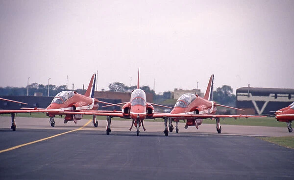 BAe Systems Hawks RAF Red Arrows taxy at RIAT Fairford 1994