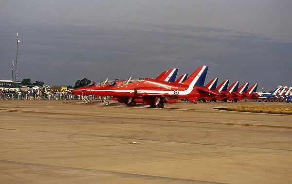 BAe Systems Hawks RAF Red Arrows XX264 line up RIAT Fairford