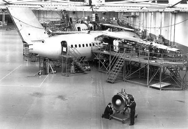 The BAe146 production line at Hatfield