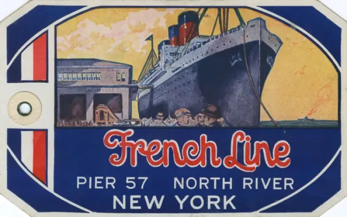Framed Print : A baggage tag for a French line Ocean Liner Framed Print : A baggage tag for a French line Ocean Liner