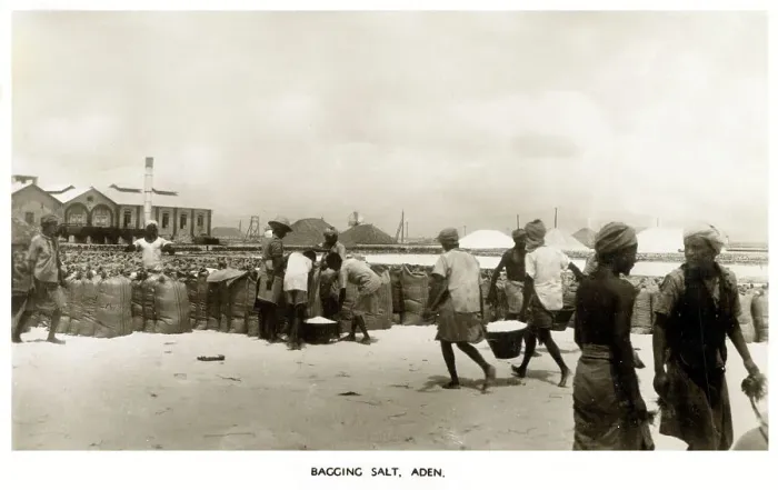 Framed Print : Bagging Salt, Aden, Yemen Framed Print : Bagging Salt, Aden, Yemen