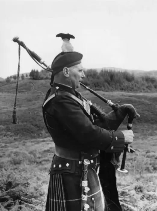 Framed Print : Bagpiper in the Trossachs, Scotland Framed Print : Bagpiper in the Trossachs, Scotland