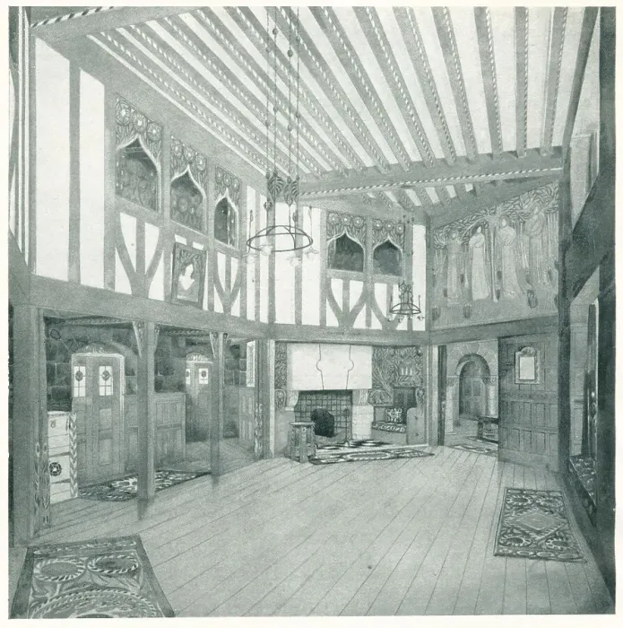 Framed Print : Baillie Scott, A House For An Art Lover, Hall Framed Print : Baillie Scott, A House For An Art Lover, Hall