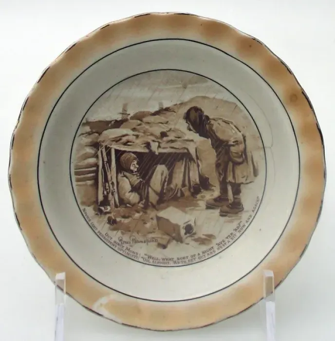 Framed Print : Bairnsfather Ware ashtray - Out since Mons Grimwades Framed Print : Bairnsfather Ware ashtray - Out since Mons Grimwades