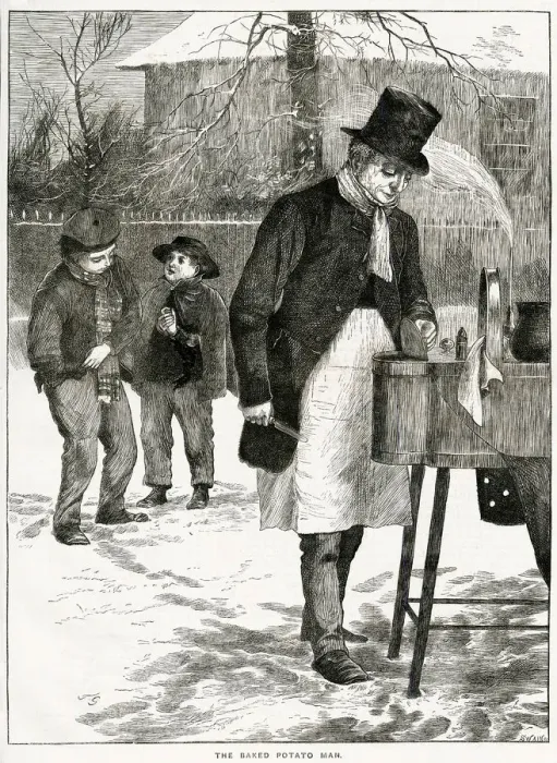 Framed Print : Baked potato seller 1870 Framed Print : Baked potato seller 1870