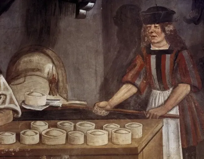 Framed Print : Baker. 15th century. Fresco. ITALY. Issogne Framed Print : Baker. 15th century. Fresco. ITALY. Issogne