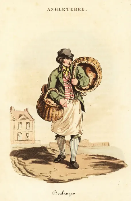 Framed Print : Baker delivering bread in London, 1800s Framed Print : Baker delivering bread in London, 1800s