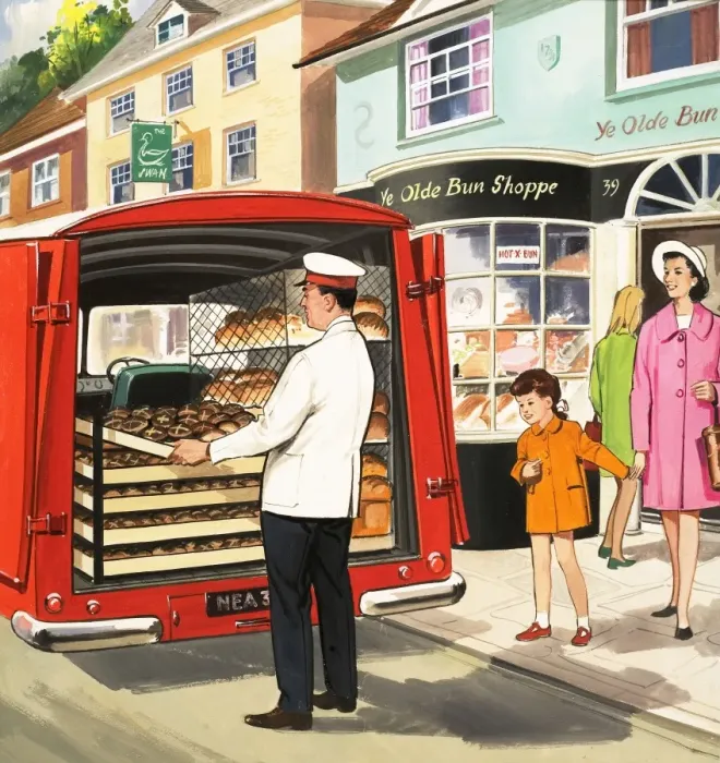 Framed Print : Bakers delivery man Framed Print : Bakers delivery man