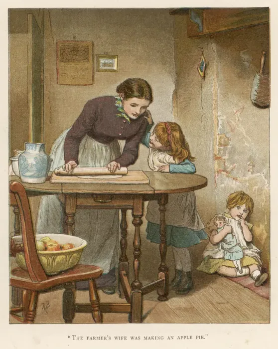 Framed Print : Baking An Apple Pie 1884 Framed Print : Baking An Apple Pie 1884