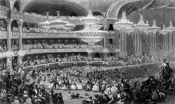 Bal Masque, Paris. The Grand Bal Masque at the Opera, Paris Date: circa 1840
