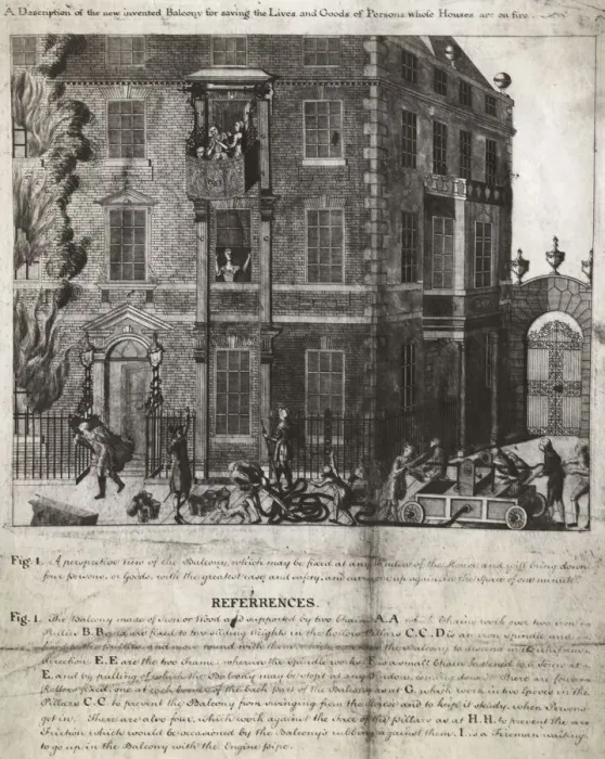 Framed Print : Balcony for saving lives and goods in case of fire Framed Print : Balcony for saving lives and goods in case of fire