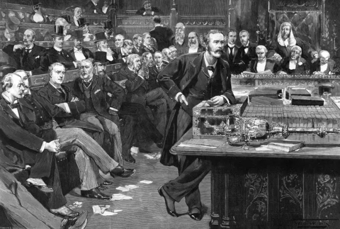 Framed Print : Balfour in Commons / 1892 Framed Print : Balfour in Commons / 1892
