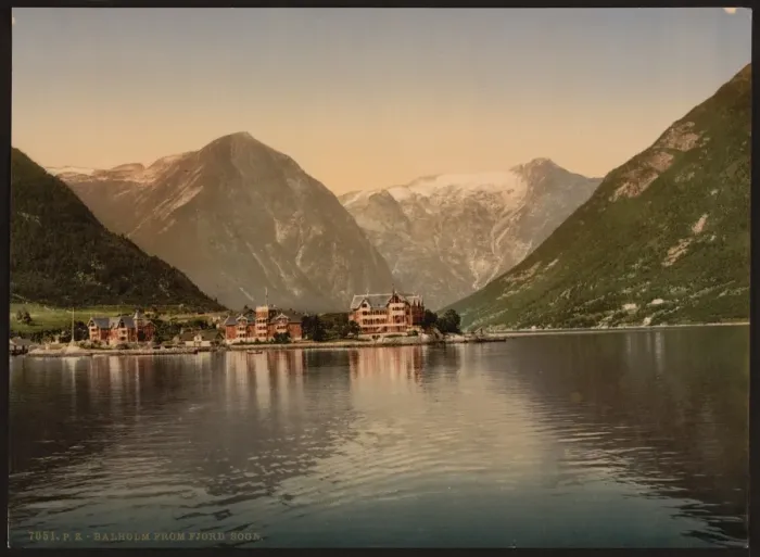 Framed Print : Balholm (i. e. Balestrand) from the fjord, Sognefjord, Norwa Framed Print : Balholm (i. e. Balestrand) from the fjord, Sognefjord, Norwa