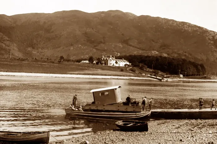 Framed Print : Ballachulish Car Ferry with car and caravan Framed Print : Ballachulish Car Ferry with car and caravan