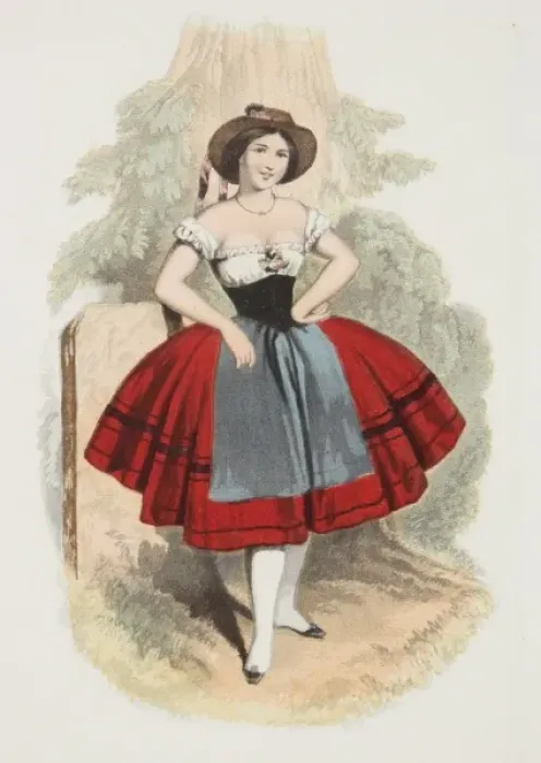 Framed Print : Ballerina. A ballerina, poses in rural folk costume amid bucolic scenery Framed Print : Ballerina. A ballerina, poses in rural folk costume amid bucolic scenery