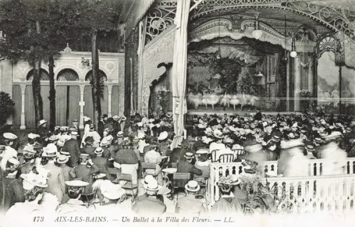 Framed Print : A ballet taking place outside at Villa Des Fleurs, Aix Le Ba Framed Print : A ballet taking place outside at Villa Des Fleurs, Aix Le Ba