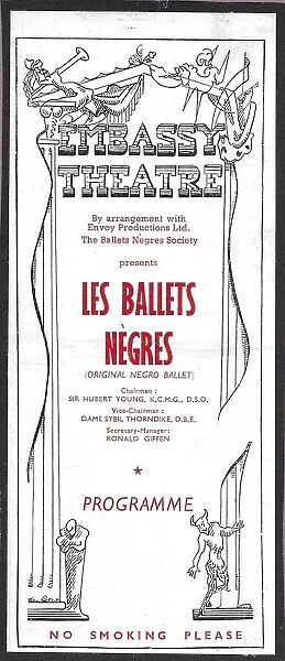 Ballets Negres (flyer for Embassy Theatre)