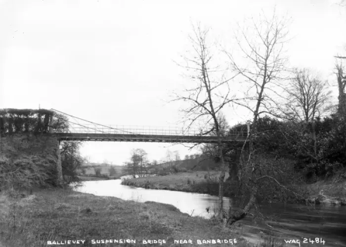 Framed Print : Ballievey Suspension Bridge near Banbridge Framed Print : Ballievey Suspension Bridge near Banbridge