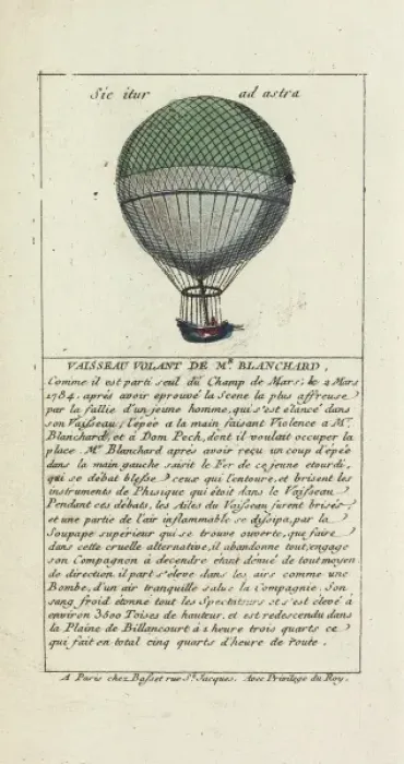 Framed Print : Balloon ascent by Blanchard, Champ de Mars, Paris Framed Print : Balloon ascent by Blanchard, Champ de Mars, Paris
