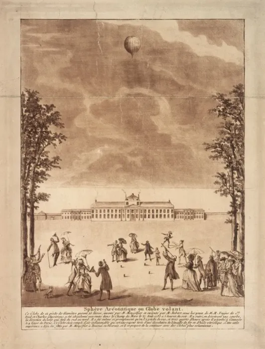 Framed Print : Balloon ascent, Champ de Mars, Paris Framed Print : Balloon ascent, Champ de Mars, Paris