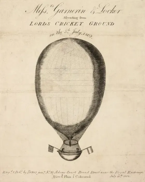 Framed Print : Balloon ascent, Garnerin and Locker Framed Print : Balloon ascent, Garnerin and Locker