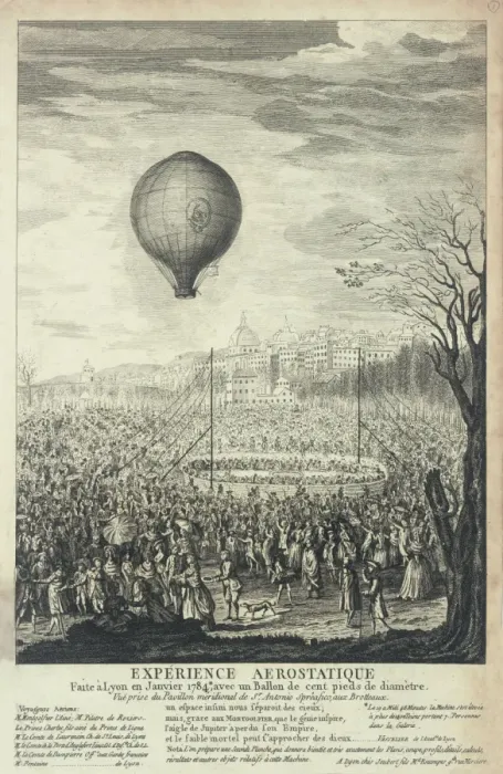 Framed Print : Balloon ascent over Lyons, France Framed Print : Balloon ascent over Lyons, France