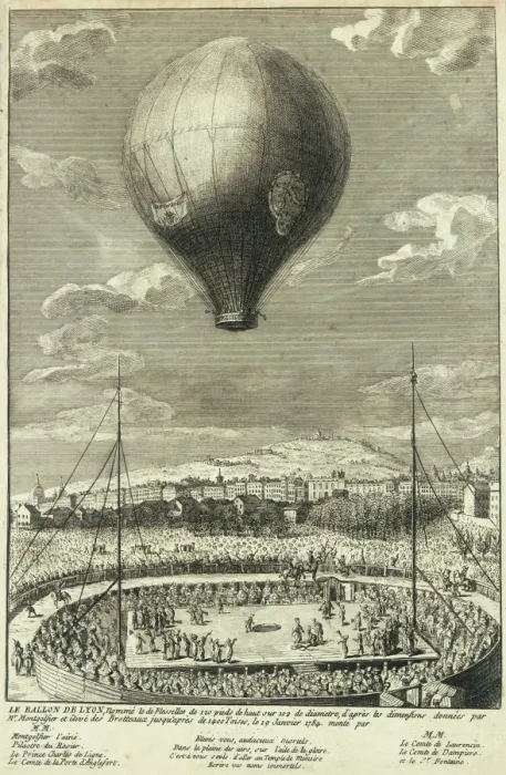 Framed Print : Balloon ascent over Lyons, France Framed Print : Balloon ascent over Lyons, France