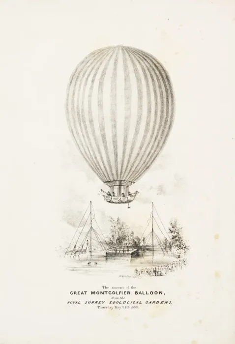 Framed Print : Balloon ascent on Queen Victorias birthday Framed Print : Balloon ascent on Queen Victorias birthday