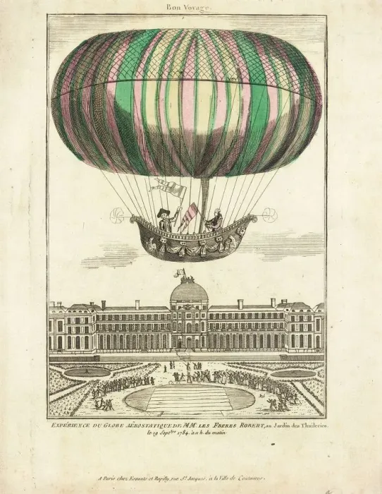 Framed Print : Balloon ascent from Tuileries Gardens, Paris Framed Print : Balloon ascent from Tuileries Gardens, Paris