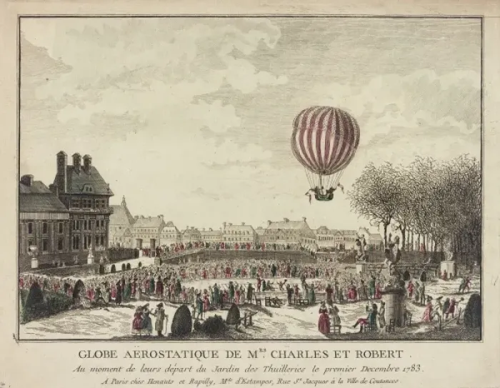 Framed Print : Balloon ascent from Tuileries Gardens, Paris Framed Print : Balloon ascent from Tuileries Gardens, Paris