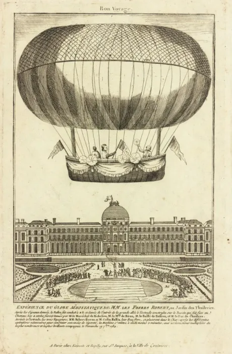 Framed Print : Balloon ascent from Tuileries Gardens, Paris Framed Print : Balloon ascent from Tuileries Gardens, Paris