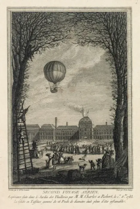 Framed Print : Balloon ascent from Tuileries Gardens, Paris Framed Print : Balloon ascent from Tuileries Gardens, Paris