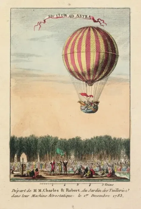 Framed Print : Balloon ascent from Tuileries Gardens, Paris Framed Print : Balloon ascent from Tuileries Gardens, Paris