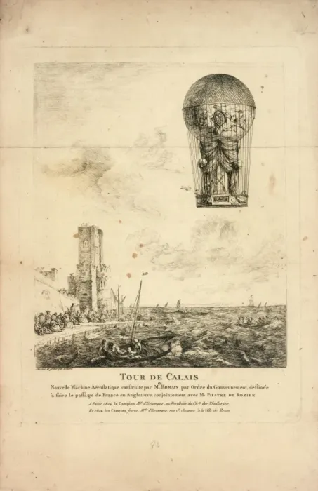 Framed Print : Balloon over Calais Framed Print : Balloon over Calais