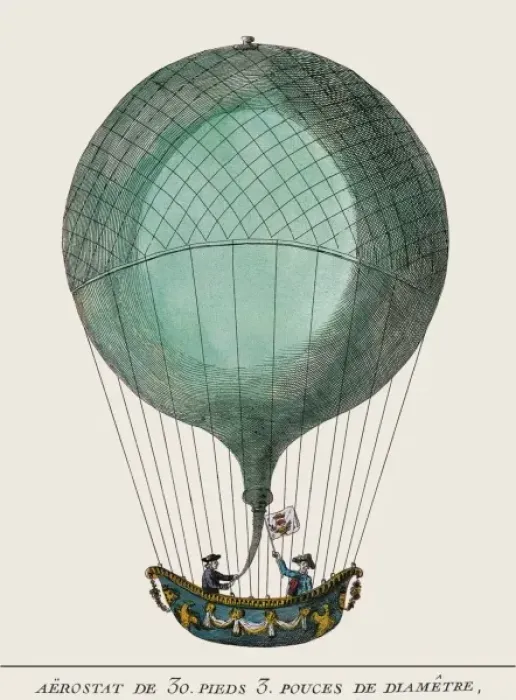 Framed Print : Balloon. Engraving. It leaved in 14th January Framed Print : Balloon. Engraving. It leaved in 14th January