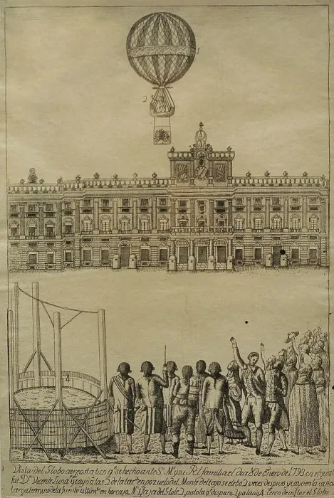 Framed Print : Balloon test flight by Vicente Lunardi (1754-1806)