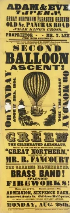 Framed Print : Ballooning poster, Mr H Green Framed Print : Ballooning poster, Mr H Green