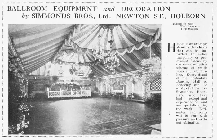 Framed Print : Ballroom Equipment and Decoration for Simmonds Bros, London Framed Print : Ballroom Equipment and Decoration for Simmonds Bros, London